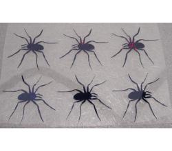 6 Buegelpailletten Spinnen Hologramm schwarz